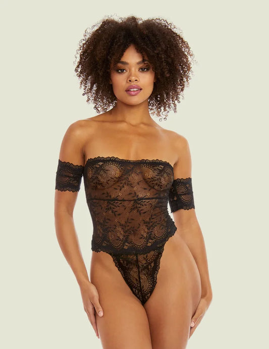 High-Leg Bodysuit with Arm Cuffs