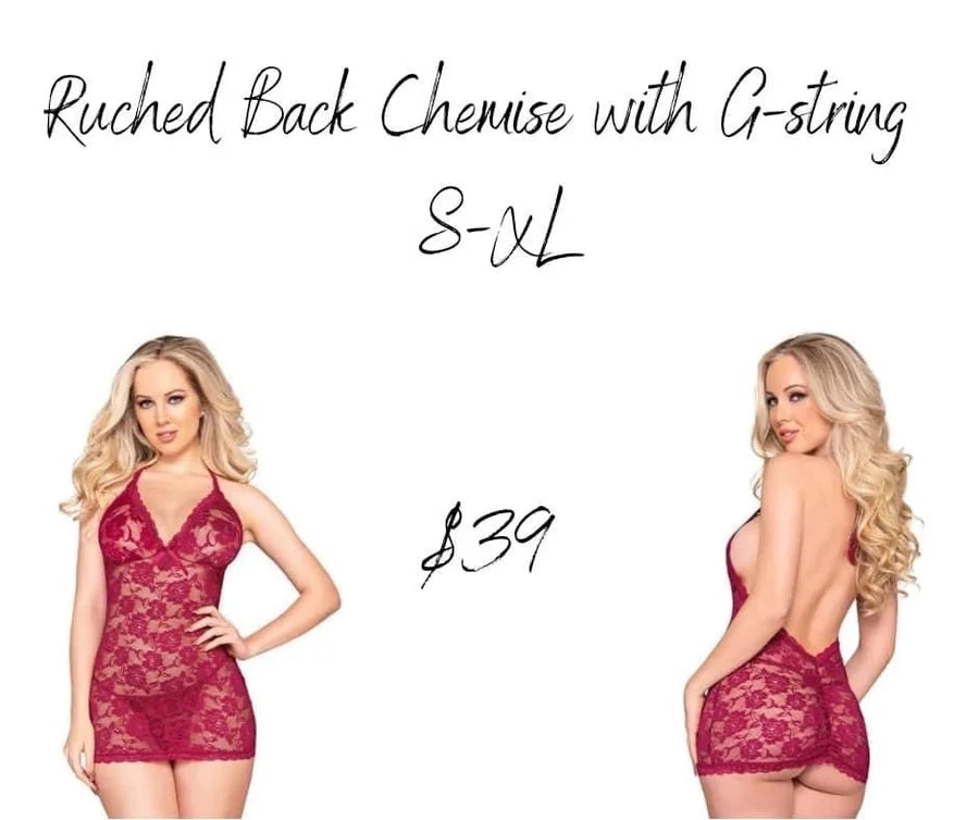 Ruched Back Chemise with G-string